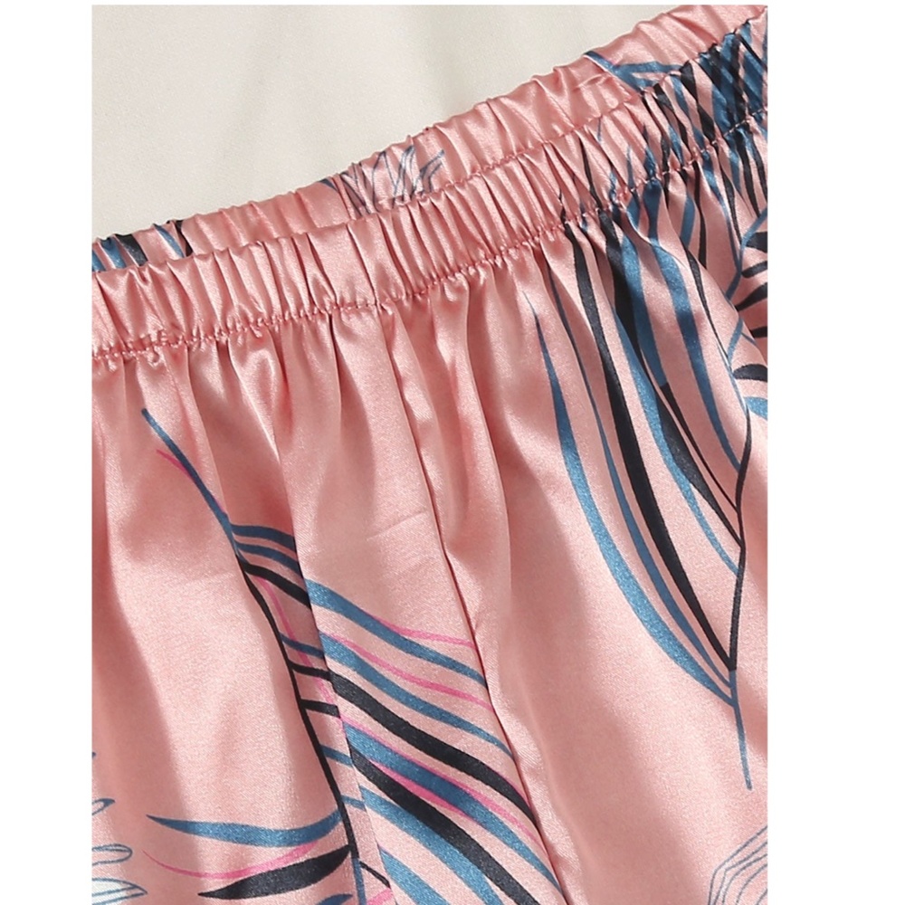 7 Piece Satin Pajama Set in Pink - Picture 7 of 16